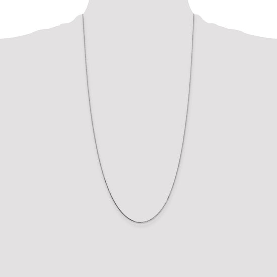 14K White Gold 28 inch .7mm Box with Spring Ring Clasp Chain