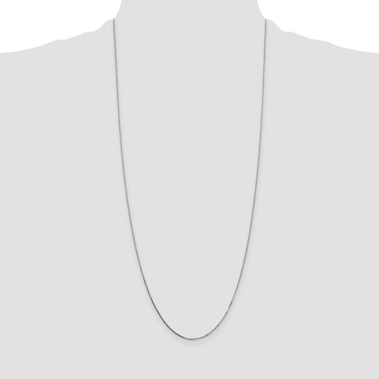 14K White Gold 30 inch .7mm Box with Spring Ring Clasp Chain