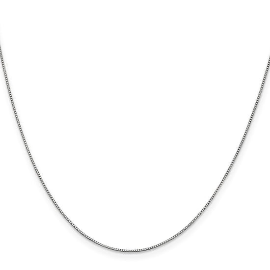 14K White Gold 26 inch .7mm Box with Lobster Clasp Chain