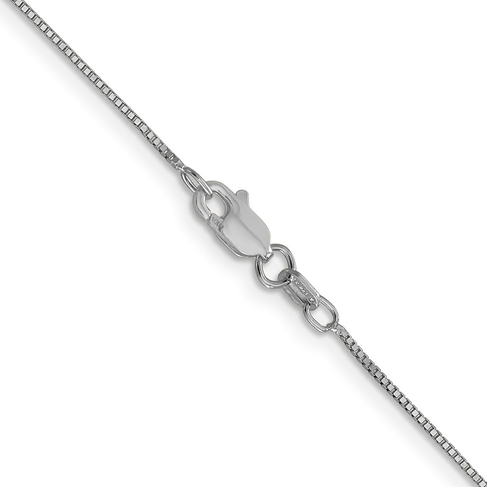 14K White Gold 24 inch .7mm Box with Lobster Clasp Chain