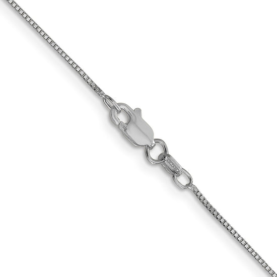 14K White Gold 30 inch .7mm Box with Lobster Clasp Chain