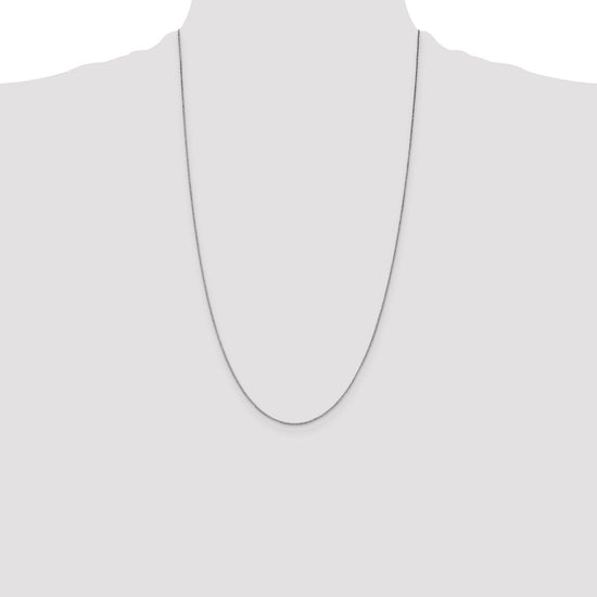 14K White Gold 26 inch .7mm Box with Lobster Clasp Chain