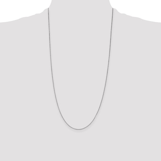 14K White Gold 28 inch .7mm Box with Lobster Clasp Chain