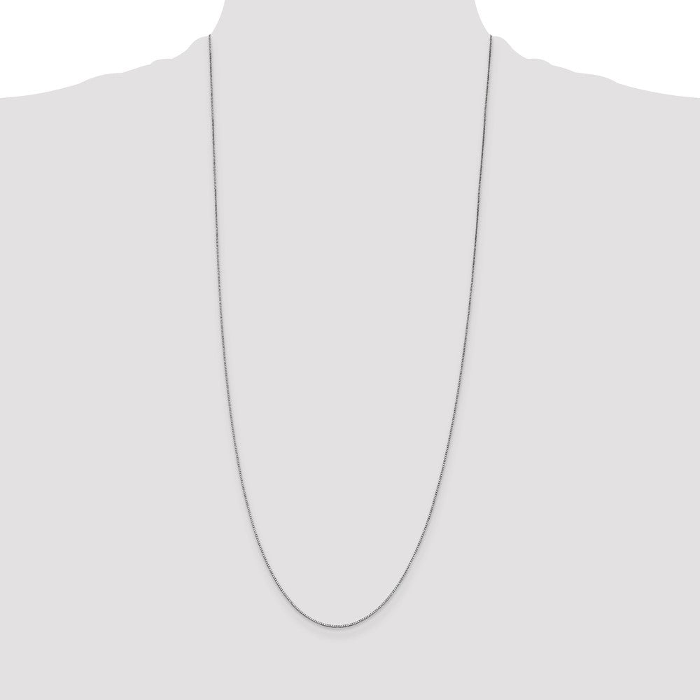 14K White Gold 30 inch .7mm Box with Lobster Clasp Chain