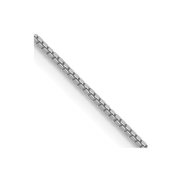 14K White Gold 26 inch .7mm Box with Lobster Clasp Chain