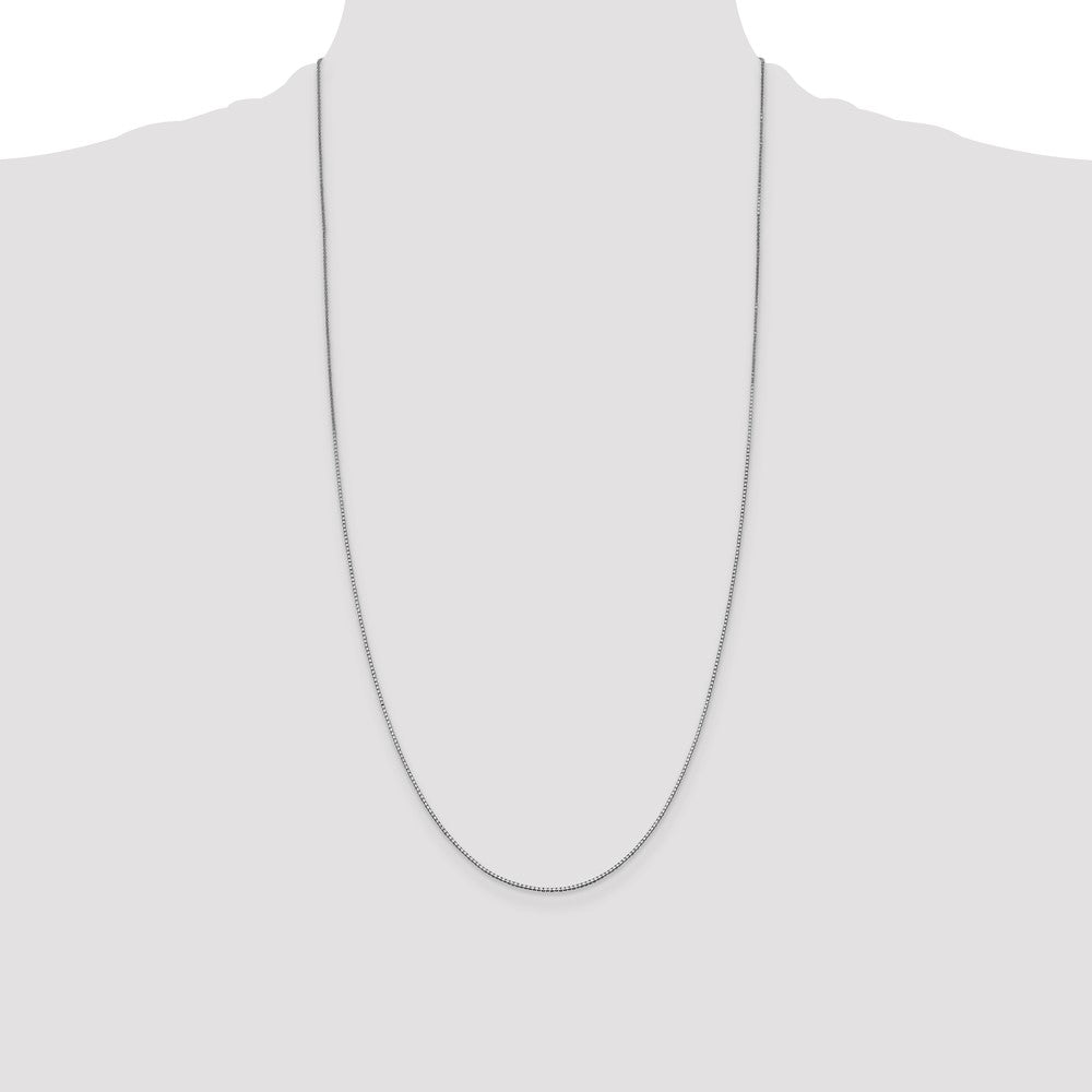 14K White Gold 28 inch .95mm Box with Lobster Clasp Chain
