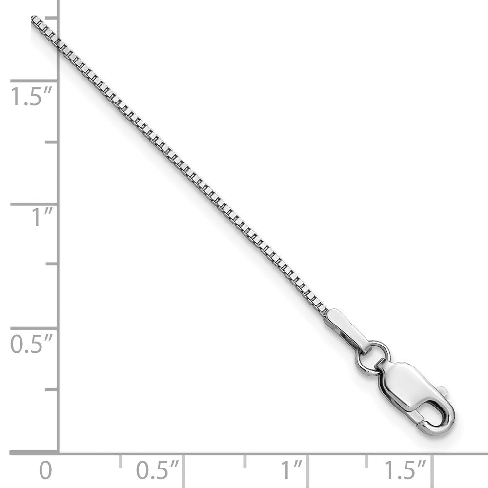 14K White Gold 8 inch .95mm Box with Lobster Clasp Bracelet
