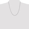 14K White Gold 22 inch 1mm Box with Lobster Clasp Chain
