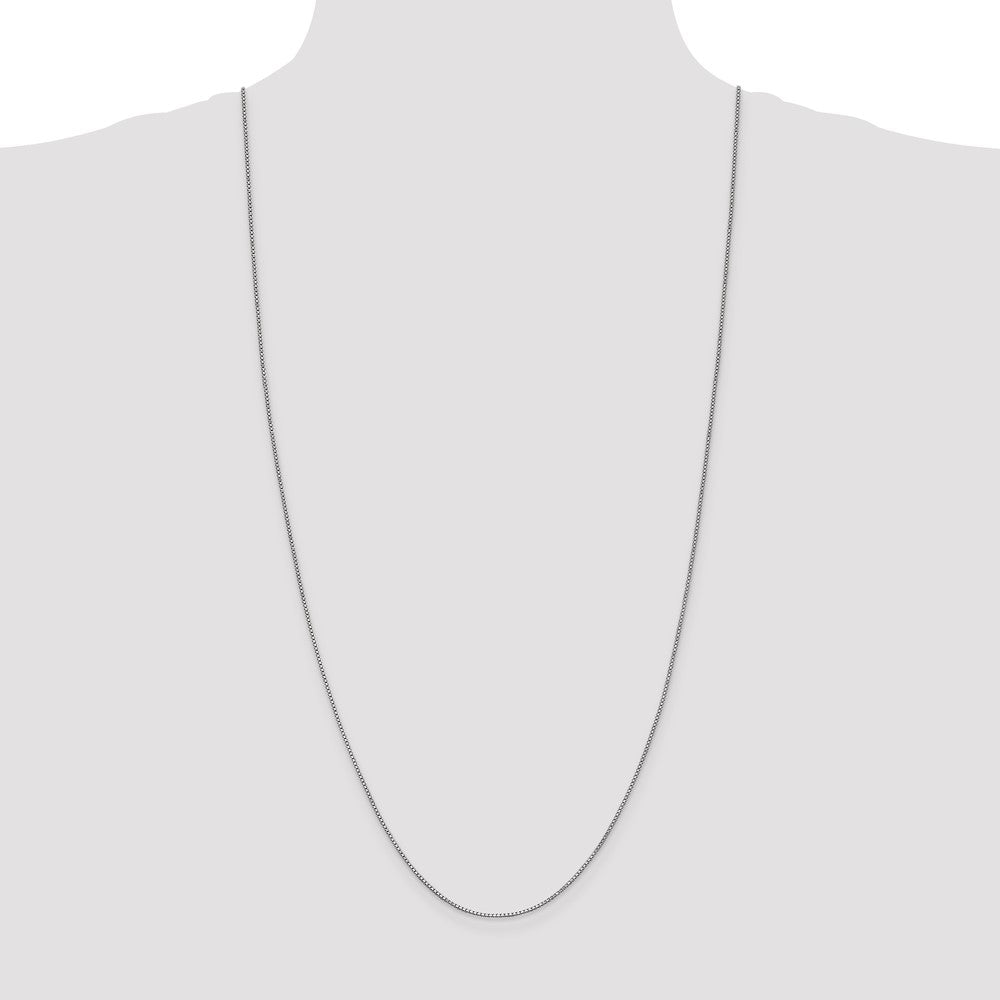 14K White Gold 30 inch 1mm Box with Lobster Clasp Chain