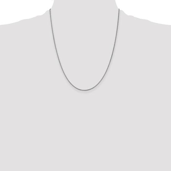 14K White Gold 22 inch 1.05mm Box with Lobster Clasp Chain