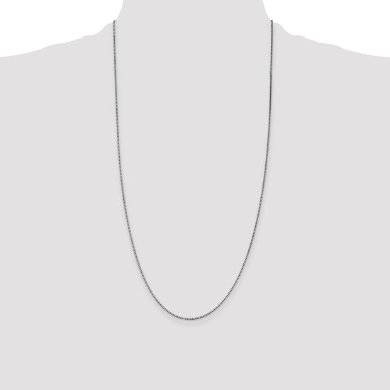 14K White Gold 28 inch 1.05mm Box with Lobster Clasp Chain