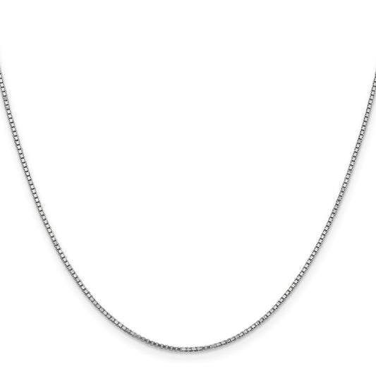 14K White Gold 16 inch 1.1mm Box with Lobster Clasp Chain
