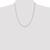 14K White Gold 22 inch 1.1mm Box with Lobster Clasp Chain