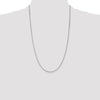 14K White Gold 26 inch 1.1mm Box with Lobster Clasp Chain
