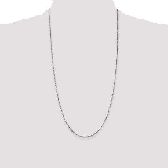 14K White Gold 28 inch 1.1mm Box with Lobster Clasp Chain