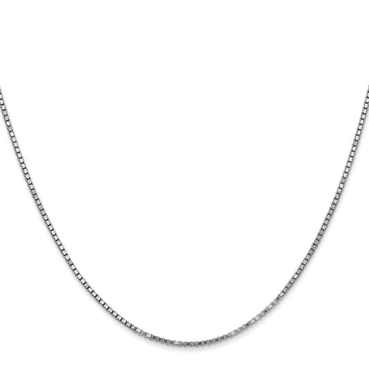 14K White Gold 28 inch 1.4mm Box with Lobster Clasp Chain