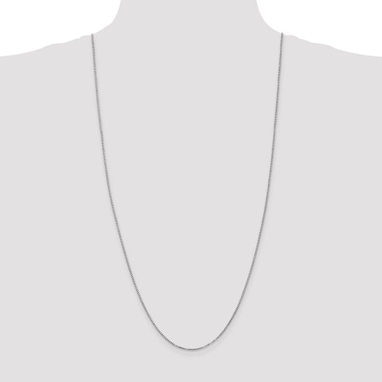 14K White Gold 30 inch 1.4mm Box with Lobster Clasp Chain