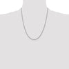 14K White Gold 22 inch 1.5mm Box with Lobster Clasp Chain