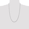 14K White Gold 26 inch 1.5mm Box with Lobster Clasp Chain