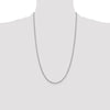 14K White Gold 26 inch 1.9mm Box with Lobster Clasp Chain