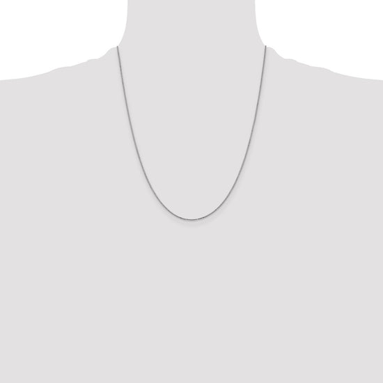 14K White Gold 22 inch .9mm Box with Spring Ring Clasp Chain