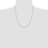 14K White Gold 22 inch .9mm Box with Spring Ring Clasp Chain