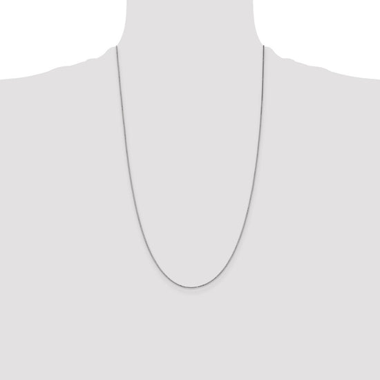 14K White Gold 26 inch .9mm Box with Spring Ring Clasp Chain