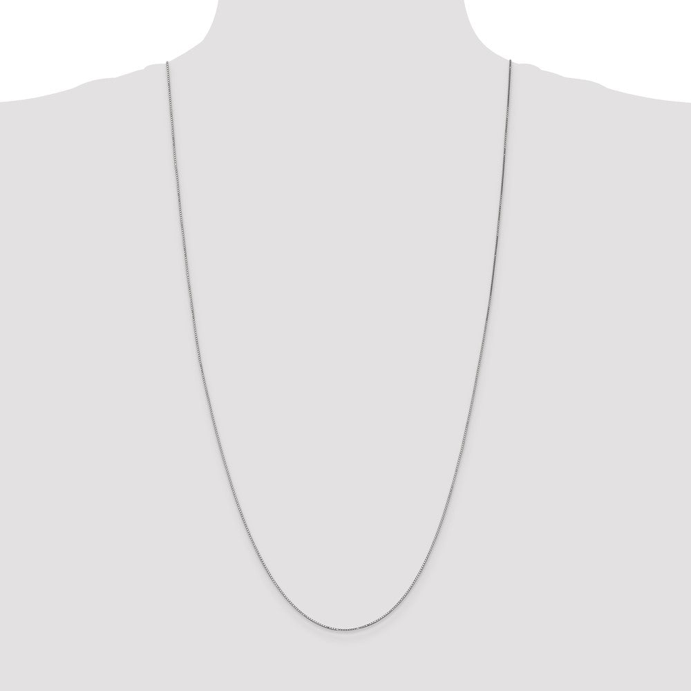 14K White Gold 30 inch .9mm Box with Spring Ring Clasp Chain