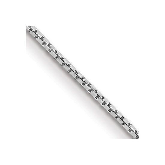 14K White Gold 18 inch .9mm Box with Spring Ring Clasp Chain