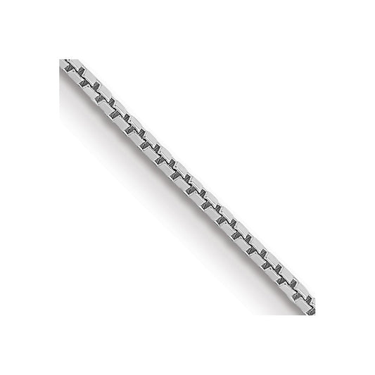 14K White Gold 24 inch .9mm Box with Spring Ring Clasp Chain