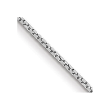 14K White Gold 14 inch .9mm Box with Spring Ring Clasp Chain