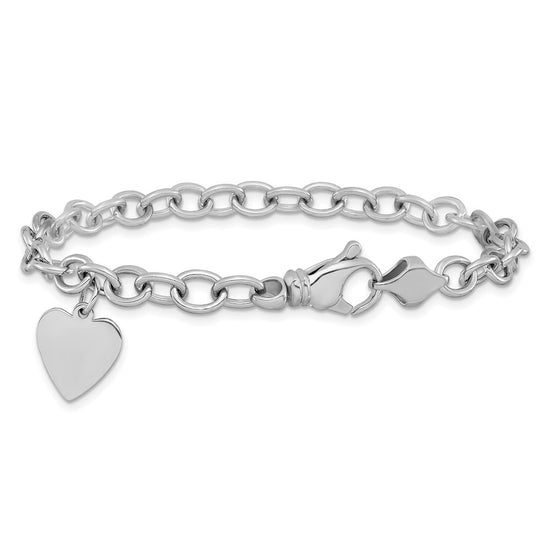 Gold Polished Engraveable Heart Bracelets