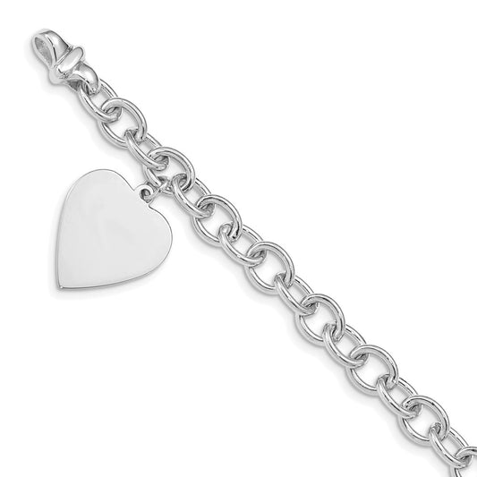 Gold Polished Engraveable Heart Bracelets