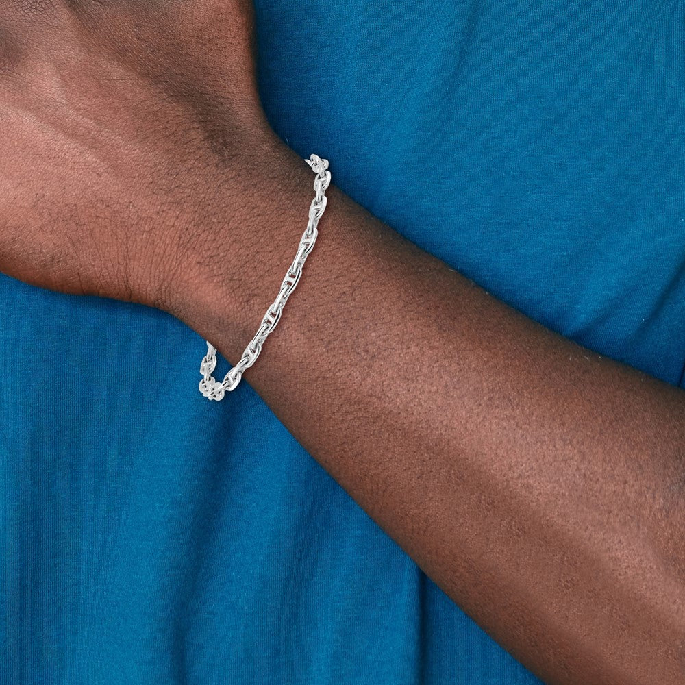 5.1mm Hand-polished Fancy Link Chain Bracelets