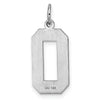 14kw Large Brushed Diamond-cut Number 0 Charm