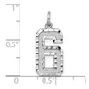 14kw Large Brushed Diamond-cut Number 6 Charm