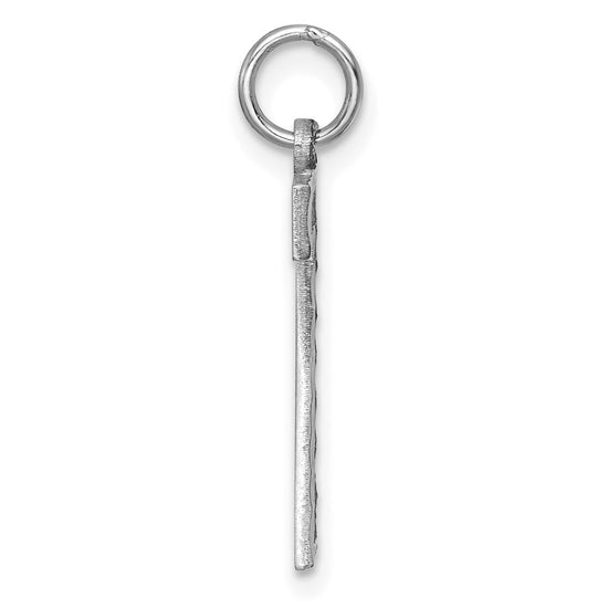 14kw Large Brushed Diamond-cut Number 7 Charm