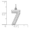 14kw Large Brushed Diamond-cut Number 7 Charm