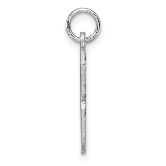 14kw Large Brushed Diamond-cut Number 8 Charm