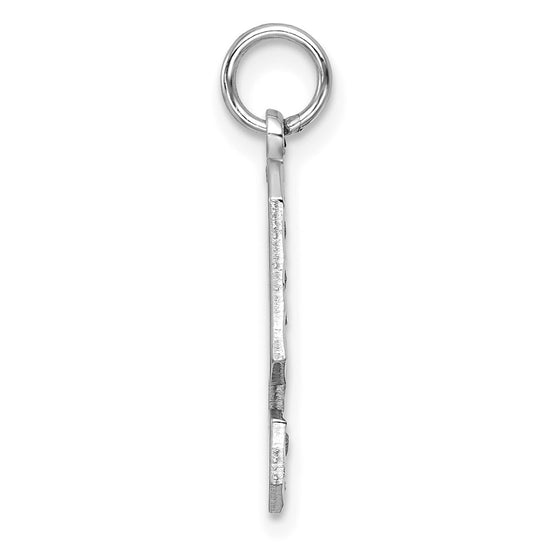 14kw Large Brushed Diamond-cut Number 9 Charm