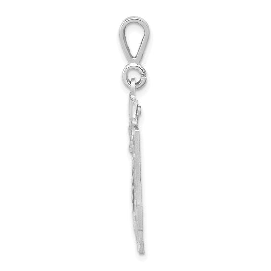 14kw Large Brushed Diamond-cut Number 24 Charm