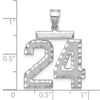 14kw Large Brushed Diamond-cut Number 24 Charm