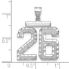 14kw Large Brushed Diamond-cut Number 26 Charm
