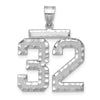 14kw Large Brushed Diamond-cut Number 32 Charm