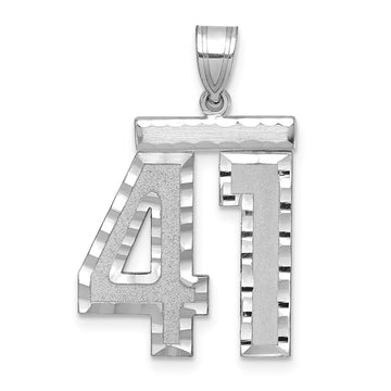 14kw Large Brushed Diamond-cut Number 41 Charm