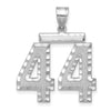 14kw Large Brushed Diamond-cut Number 44 Charm