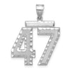 14kw Large Brushed Diamond-cut Number 47 Charm