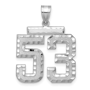 14kw Large Brushed Diamond-cut Number 53 Charm