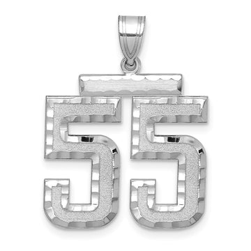 14kw Large Brushed Diamond-cut Number 55 Charm