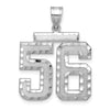 14kw Large Brushed Diamond-cut Number 56 Charm